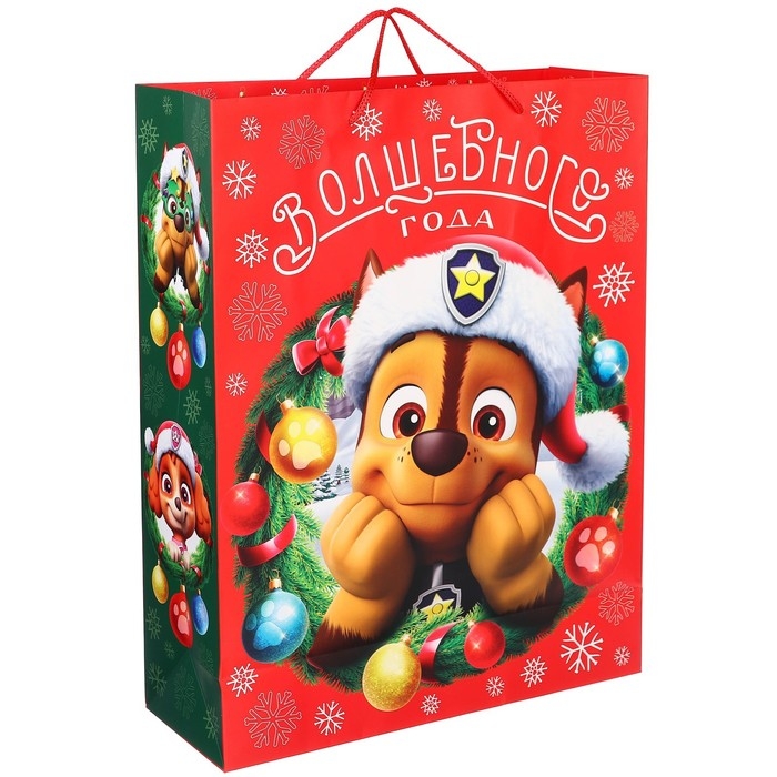 Пакет подарочный на новый год, 31х40х11.5 см, упаковка, Щенячий патруль