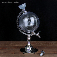 Башня пивная с воронкой &laquo;Земной шар&raquo;, 1,9 л, цвет серебристый