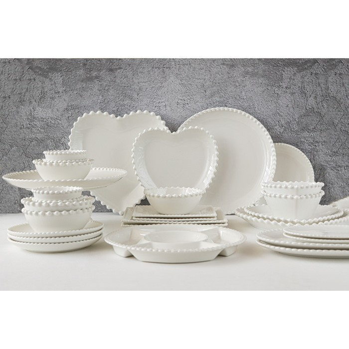 Тарелка фарфоровая Magistro &laquo;Сердце&raquo;, d=30 см, цвет белый