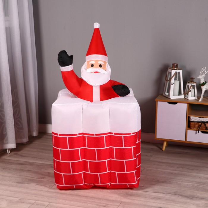 Надувная фигура Надувная фигура "Дед Мороз" вылезает из трубы, 150 см