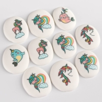 Посыпка медальоны сахарная с картинкой микс: &laquo;Единороги&raquo; для декора капкейков, торта, напитков, 20 г.