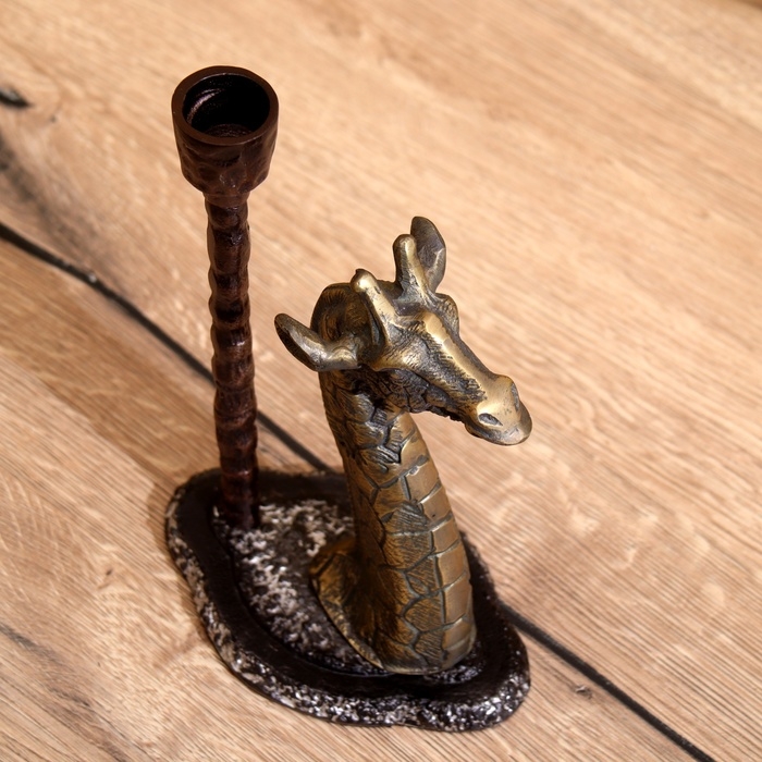 Подсвечник Подсвечник "Жирафик" алюминий 14,5х9,5х24 см
