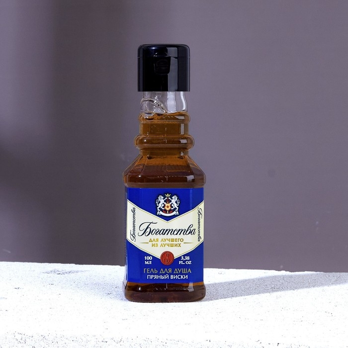 Гель для душа во флаконе виски «Богатства!», 100 мл, аромат пряного виски, Новый Год Гель для душа во флаконе виски «Богатства!», 100 мл, аромат пряного виски, Новый Год