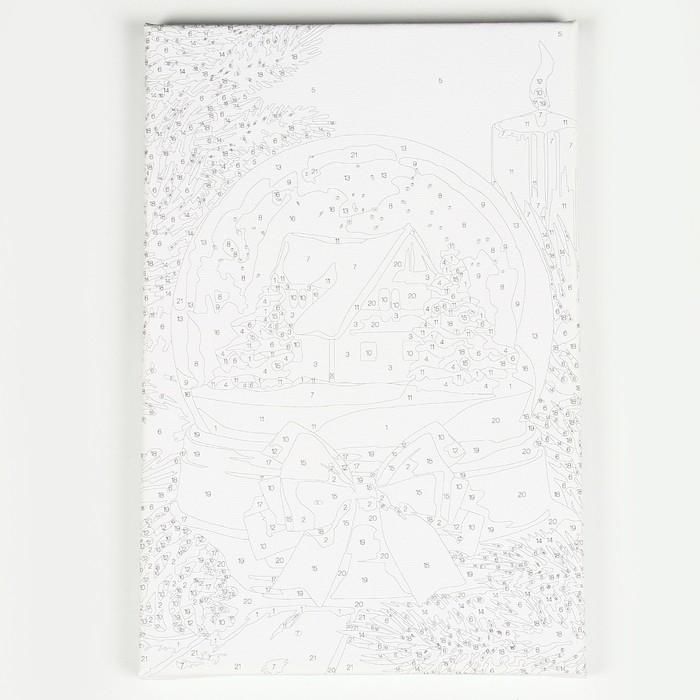 Картина по номерам на новый год на холсте с подрамником и поталью &laquo;Снежный шар&raquo;, 20 х 30 см