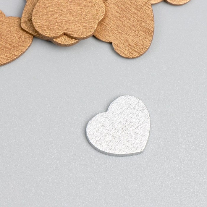 Декор для творчества дерево "Сердечки" набор 30 шт 1,7х1,7 см