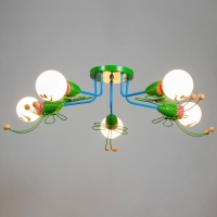 Люстра "Букашки" 5хЕ27 зеленый 68х68х25 см BayerLux Люстра "Букашки" 5хЕ27 зеленый 68х68х25 см BayerLux