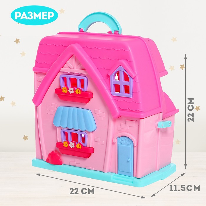 Пластиковый домик для кукол &laquo;Семья&raquo; с фигурками и аксессуарами, свет, звук