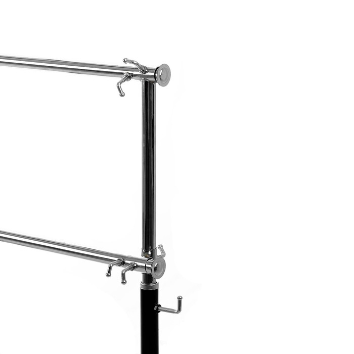 Вешало П-образное c двумя перекладинами 120-183&times;43&times;97-190 см, цвет чёрный