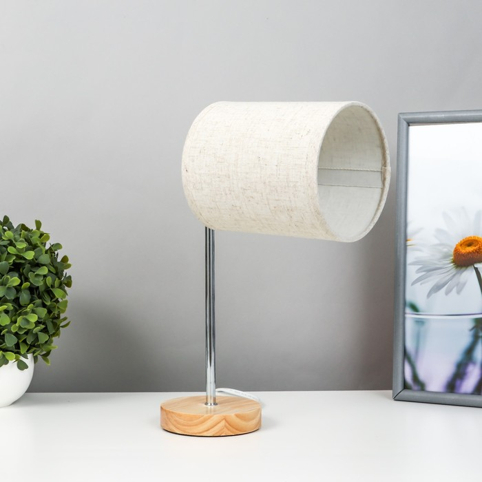 Лампа настольная 16012/1 E14 40Вт дерево-хром 12,5х12,5х42 см Лампа настольная 16012/1 E14 40Вт дерево-хром 12,5х12,5х42 см