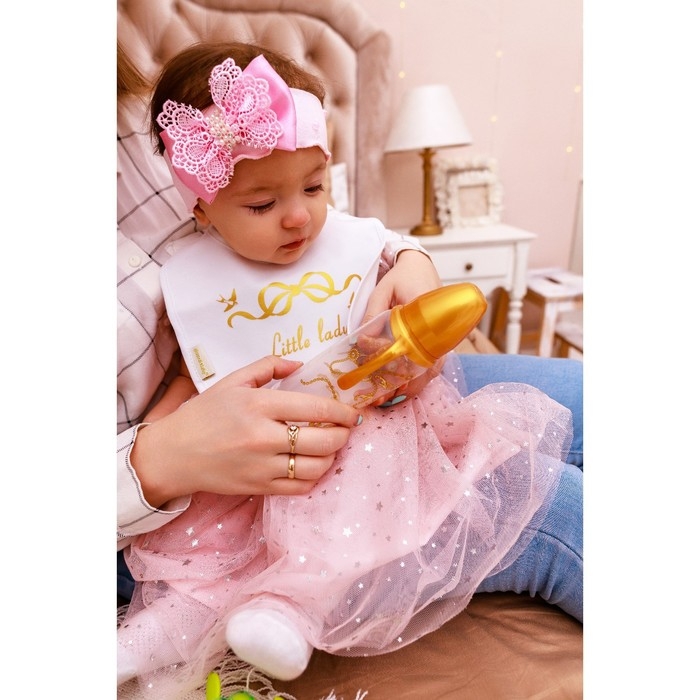 Бутылочка для кормления &laquo;Little lady&raquo;, классическое горло, с ручками, 250 мл., от 3 мес., Золотая коллекция