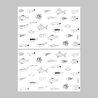 Наклейка пластик интерьерная черная "Рыбки" набор 2 листа 40х60 см