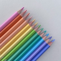 Карандаши цветные 12 цветов BrunoVisconti HappyColor "Пастельные", трёхгранные, МИКС Карандаши цветные 12 цветов BrunoVisconti HappyColor "Пастельные", трёхгранные, МИКС