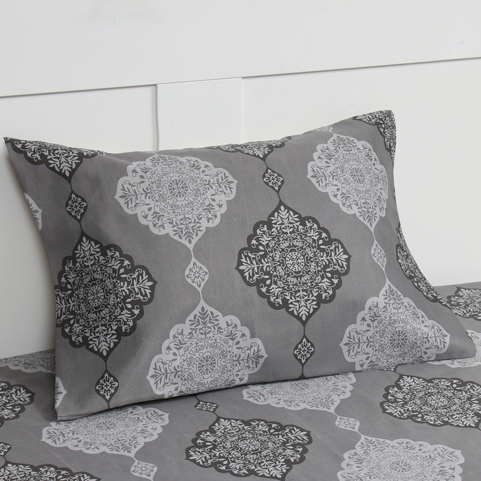 Постельное бельё 2 сп Экономь и Я Monogram, 173х215см, 175х214см, 50х70см-2шт, микрофибра, 60г/м2