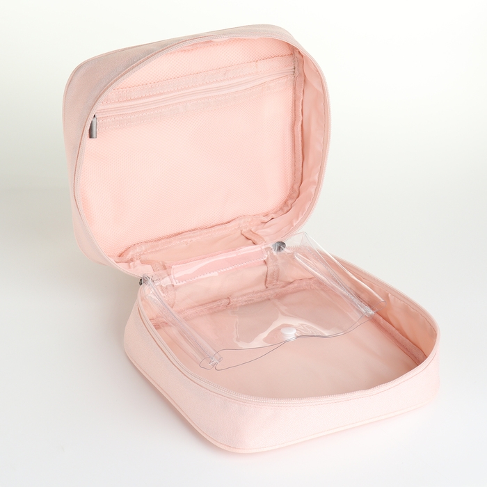 Косметичка на молнии, цвет розовый