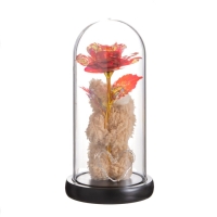 Ночник колба «Мишка с цветком» LED красный 3хААА 10,5х10,5х22см Ночник колба «Мишка с цветком» LED красный 3хААА 10,5х10,5х22см