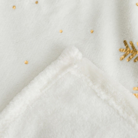 Плед Этель &laquo;Золотые снежинки&raquo;, белый, 180х200 см, корал-флис