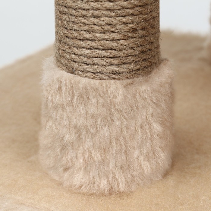 Домик-когтеточка 2-х ур. квадратный с 2-мя квадратными полками, 53 х 35 х 65 см, бежевый Домик-когтеточка 2-х ур. квадратный с 2-мя квадратными полками, 53 х 35 х 65 см, бежевый