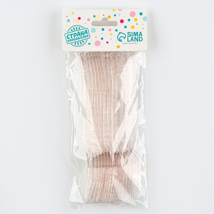 Вилки пластиковые &laquo;Блеск&raquo;, в наборе 12 штук, цвет золото