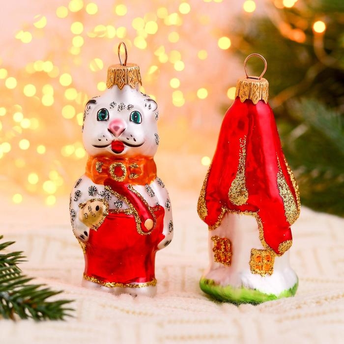 Набор ёлочных игрушек Набор ёлочных игрушек "Кошкин дом" 2 шт, 11 см, микс