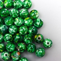 Бусины для творчества пластик "Мраморные. Малахит" d=0,8 см набор 20 гр Бусины для творчества пластик "Мраморные. Малахит" d=0,8 см набор 20 гр