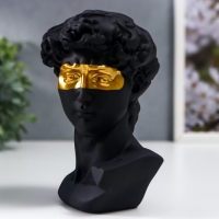 Сувенир полистоун бюст "Давид с золотой полосой на глазах" чёрный 14х10 см Сувенир полистоун бюст "Давид с золотой полосой на глазах" чёрный 14х10 см