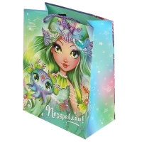 Пакет подарочный матовый M, 18 &times; 23 &times; 10 см