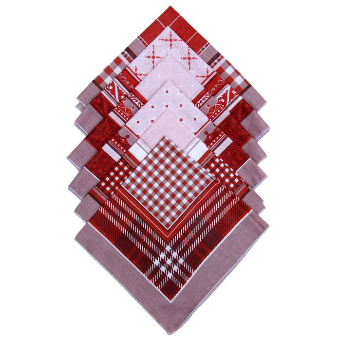 Мужские носовые платки Мужские носовые платки "Этель" размер 30х30 см, (набор 12 шт,) цвет коричневый, рисунок МИКС