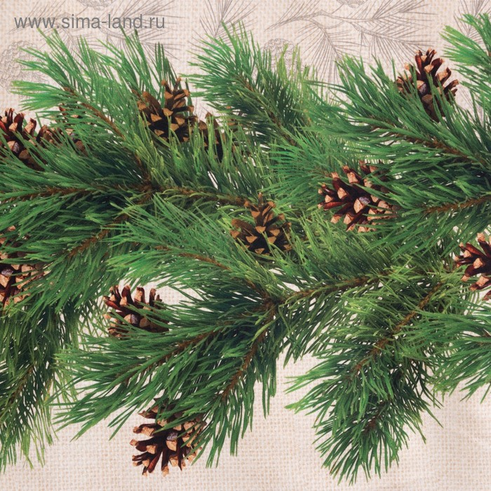 Скатерть "Этель" Еловые ветви 220х148+/- 3см, 100% хлопок, саржа 190 гр/м2