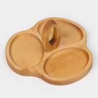 Менажница Adelica, 3 секции, с ручкой, 22&times;1,8 см, массив берёзы