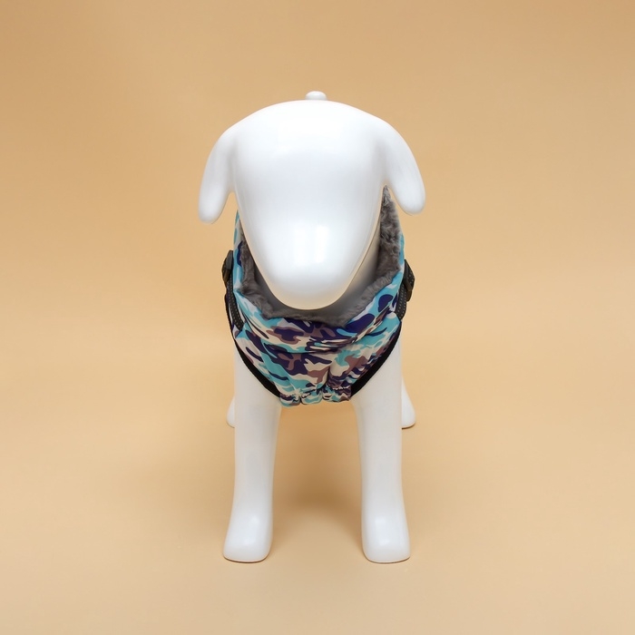 Куртка для собак со шлейкой, размер 5XL ( ДС 60 см, ОШ 58 см, ОГ 76 см), камуфляжная