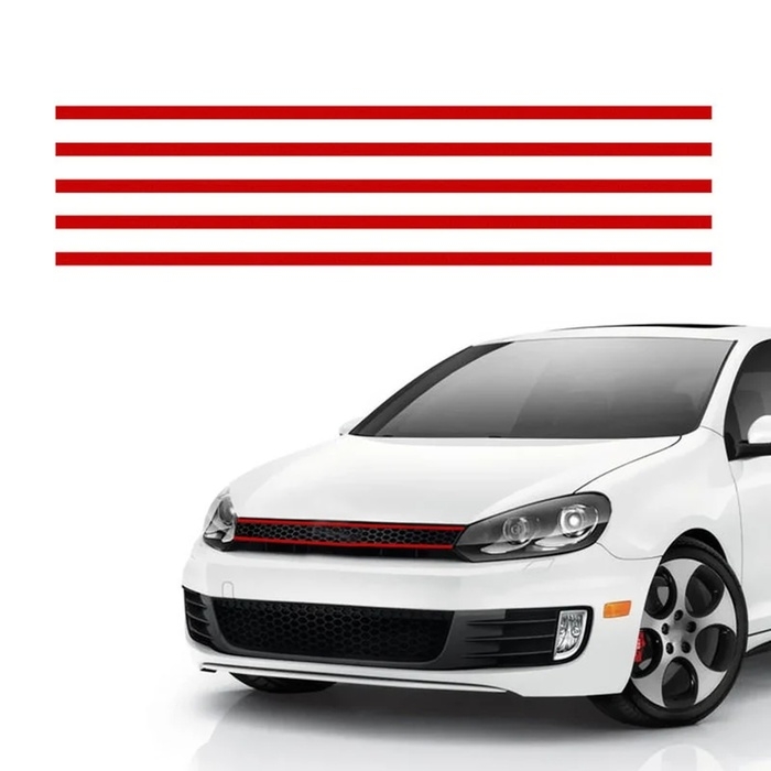 Наклейка для авто, светоотражающая полоска, 40&times;0,7 см, красный, набор 5 шт