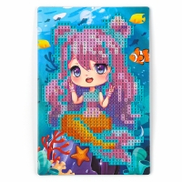 Алмазная мозаика для детей со светящимися стразами &laquo;Милая русалка&raquo;, 10 х 15 см, набор для творчества