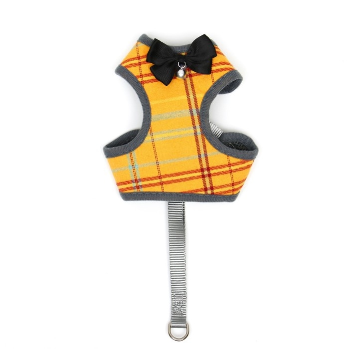 Комплект амуниции с мягкой шлейкой, L, поводок 120 х 1,5 см, ОШ 30-50 см, ОГ 36-56 см, жёлтый   7868