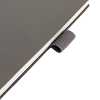 Ежедневник недатированный А5, 128 листов GRAND, интегральная обложка из искусственной кожи, ляссе, кремовый блок 70 г/м2, темно-серый