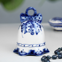 Колокольчик &laquo;Бантик&raquo;, H=10,5 см, гжель