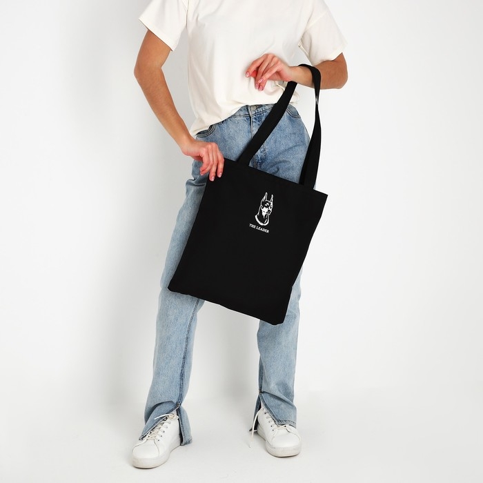 Шопер &laquo;Доберман&raquo; 35х0.5х40 см, отд без молнии, без подклада, чёрный