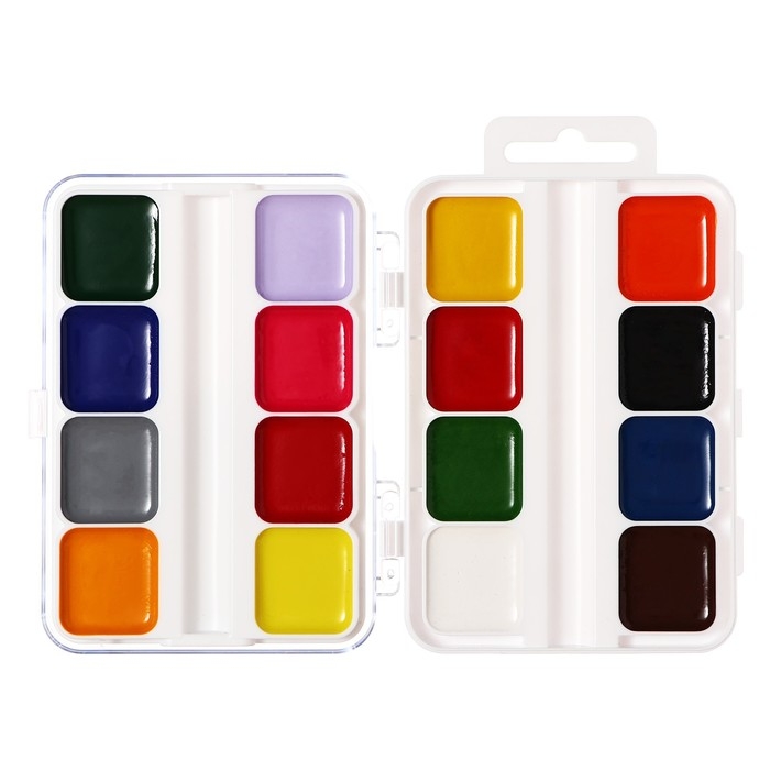 Акварель 16 цветов Calligrata, пластик, европодвес Акварель 16 цветов Calligrata, пластик, европодвес