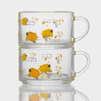 Набор кружек стеклянных «Весна», 2 предмета: 420 мл Набор кружек стеклянных «Весна», 2 предмета: 420 мл