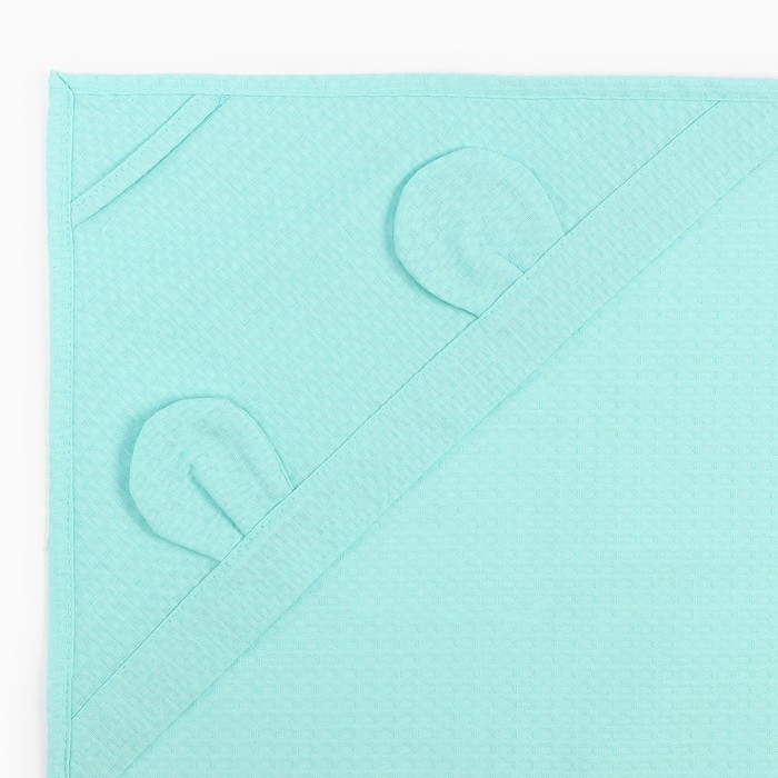 Детский вафельный уголок Экономь и Я 90х90 см, небесный, 100% хлопок, 200 г/м2