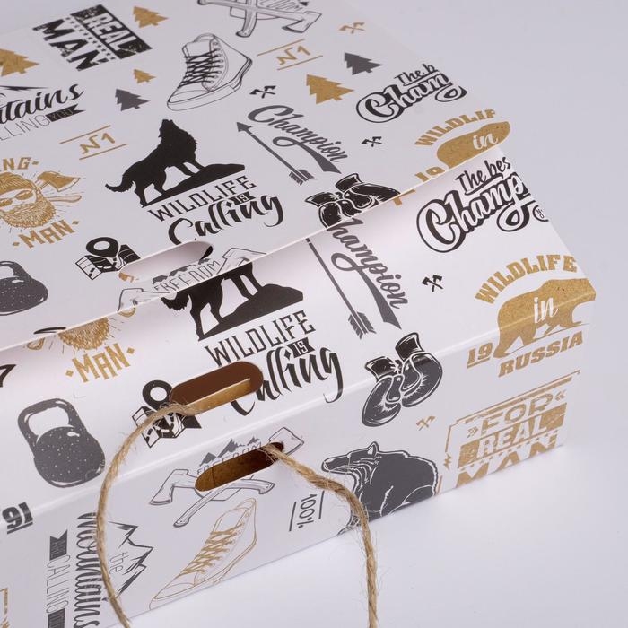 Коробка подарочная складная, упаковка, &laquo;Мужская&raquo;, 16.5 х 12.5 х 5 см, БЕЗ ЛЕНТЫ