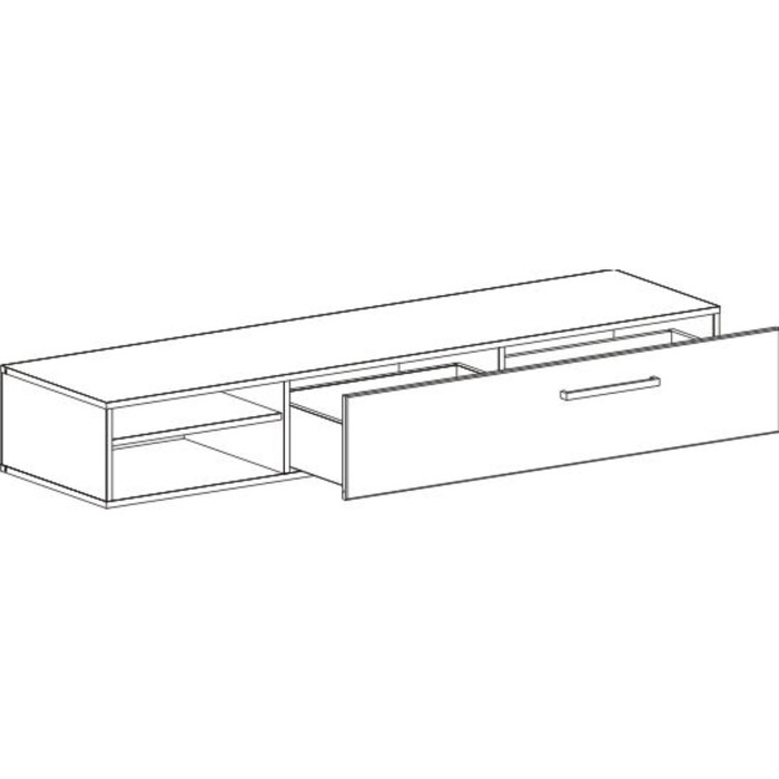 Тумба "Кёльн", 1750х465х260, Белый Аляска/Белый глянец