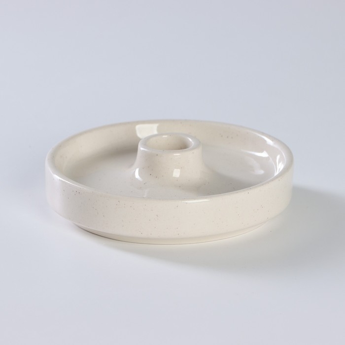 Подсвечник керамический &laquo;Скандинавия&raquo;, 13&times;4 см, горлышко d=2,3 см, цвет белый