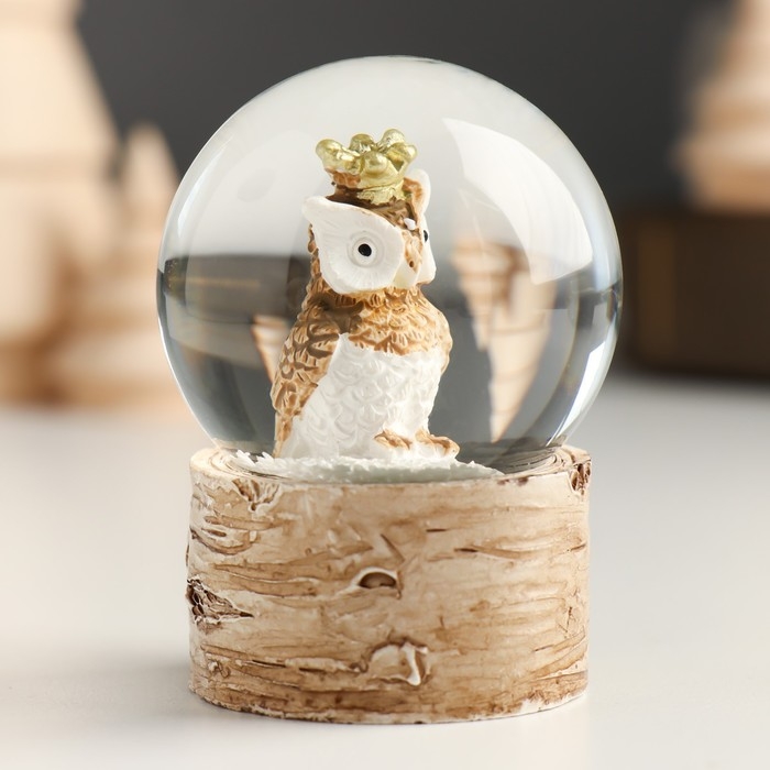 Сувенир полистоун водяной шар Сувенир полистоун водяной шар "Птица в короне" МИКС 4,5х4,5х6 см