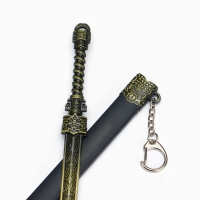 Сувенирное оружие подвесное мини "Меч в стиле аниме", брелок, 28 см, чёрный с золотом Сувенирное оружие подвесное мини "Меч в стиле аниме", брелок, 28 см, чёрный с золотом