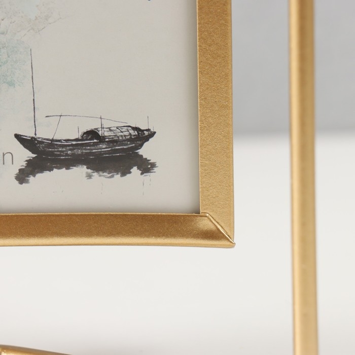 Фоторамка металл на 1 фото 10х15 см Фоторамка металл на 1 фото 10х15 см "Лофт.Дзен" золото 21,5х21,2х6 см