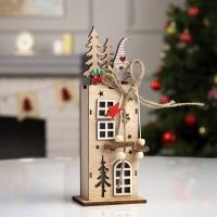 Светодиодная фигура &laquo;Фабрика подарков&raquo; 7.5 &times; 22 &times; 5 см, дерево, батарейки LR1130х3 (в комплекте), свечение тёплое белое