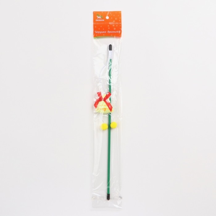 Новый год. Дразнилка-удочка для кошек с бубенчиком "Колокольчик", 40 см