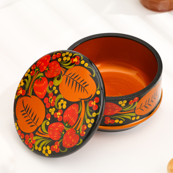 Коробка «Ягодка», большая, 13×7 см, хохлома Коробка «Ягодка», большая, 13×7 см, хохлома