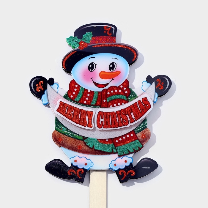 Топпер светящийся Топпер светящийся "Снеговик" 20,5х73,5 см