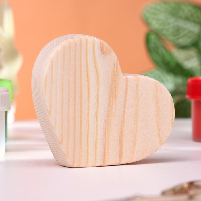 Заготовка для творчества "Сердце" 7,5х6х1,8 см